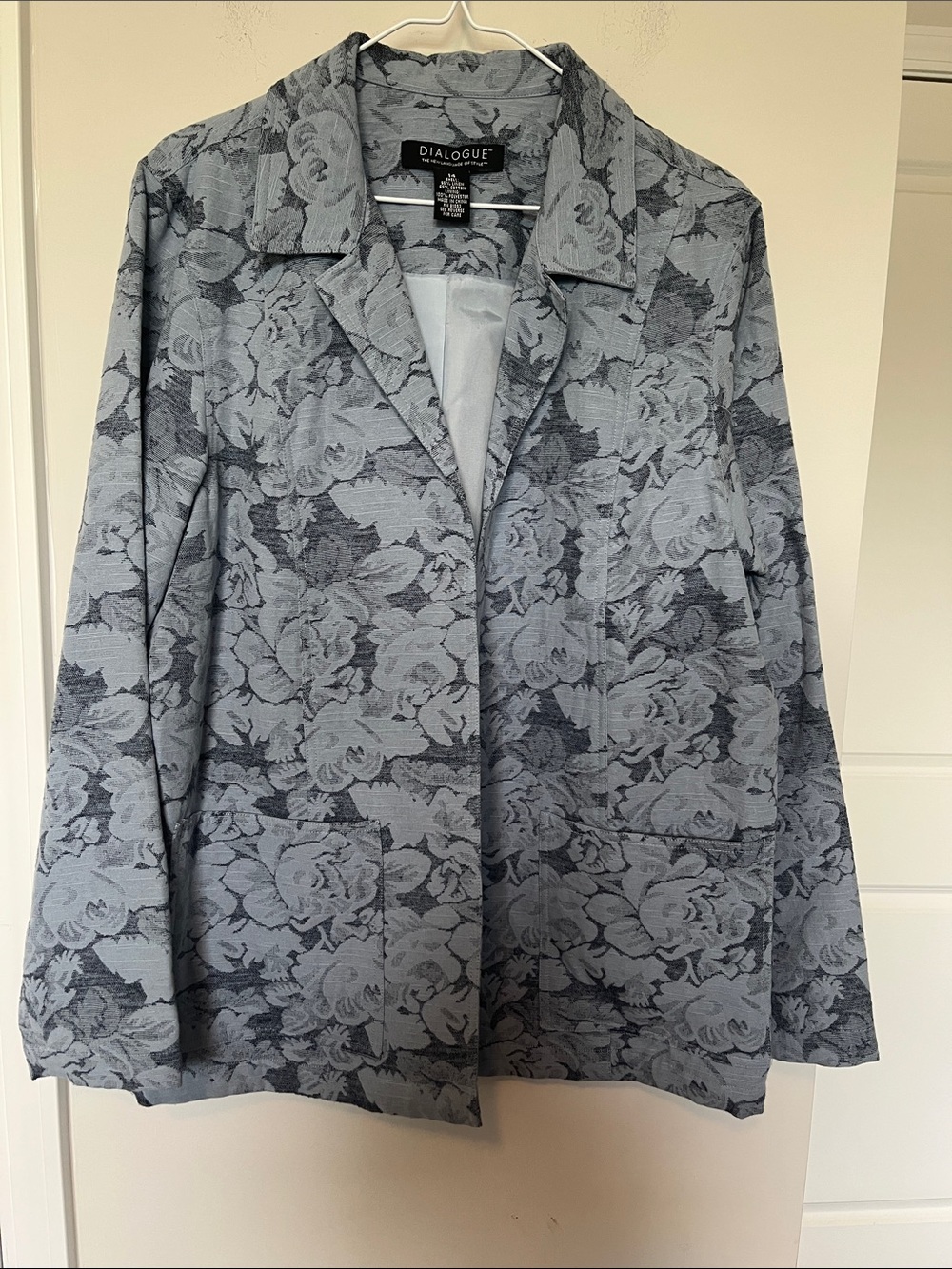 Dialogue Light Blue Floral Jacquard Blazer